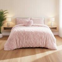 Snug City Super Fluffy Duvet Cover Ultra Soft, Cloud-Like Comfort Snug Sleep in Pink | Size: Super King