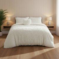 Snug City Super Fluffy Duvet Cover Ultra Soft, Cloud-Like Comfort Snug Sleep in White | Size: Super King