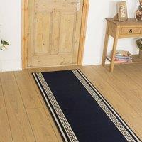 runrug Hallway Carpet Runner Rug - Soft & Comfy, 9mm - 'Key' in Blue | Size: 100 cm x 270 cm