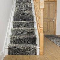 runrug Stair Runner Carpet for Staircases - Soft & Comfy, 9mm - 'Afrikans' in Grey | Size: 100 cm x 540 cm