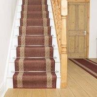 runrug Stair Runner Carpet - Durable, Non-Slip, 7mm - 'Greek' in Red | Size: 80 cm x 510 cm