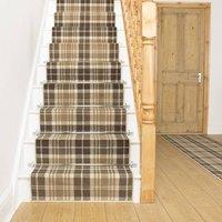 runrug Stair Runner Carpet for Staircases - Soft & Comfy, 9mm - 'Tartan' in Beige | Size: 70 cm x 690 cm