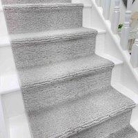 runrug Stair Runner Carpet - Soft & Comfortable, 0.35 Inch - 'Quin' in Light Grey | Size: 66 cm x 510 cm