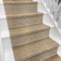 runrug Stair Runner Carpet - Soft & Comfortable, 0.35 Inch - 'Quin' in Beige | Size: 66 cm x 720 cm