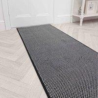 runrug Hallway Carpet Runner Rug - Soft & Comfy, 9mm - 'Hazy' in Black | Size: 60 cm x 210 cm