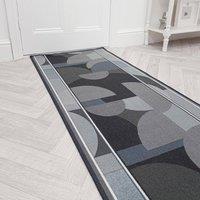 runrug Hallway Runner Rug - Non-Slip, Hardwearing, 5.4mm - 'Malis' in Grey | Size: 100 cm x 180 cm