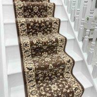 runrug Stair Runner Carpet for Staircases - Soft & Comfy, 9mm - 'Traditional' in Brown | Size: 70 cm x 630 cm