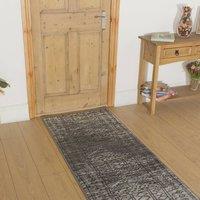 runrug Hallway Carpet Runner Rug - Soft & Comfy, 9mm - Afrikans in Grey | Size: 100 cm x 420 cm