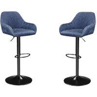 Modcraft Set of 2 Height Adjustable Swivel Bar Stools in Blue