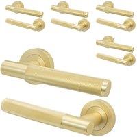 AFIT Brass Door Handle Satin Brass Internal Lever On Rose 5 Pack in Gold | Size: 150mm x 150mm