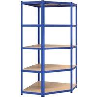 Berkfield Home 5-Layer Corner Shelf Blue Steel&Engineered Wood