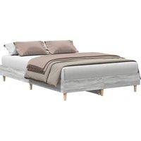 Berkfield Home Bed Frame No Mattress Grey Sonoma 140x190 cm Engineered Wood