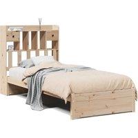 Berkfield Home Bookcase Bed without Mattress 75x190cm Small Single Solid Wood Pine in Natural