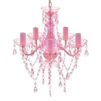 Berkfield Home Crystal Light 5 Bulbs Pink