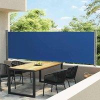 Berkfield Home Patio Retractable Side Awning 140x600 cm Blue