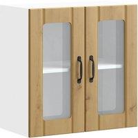 Berkfield Home Kitchen Wall Cabinet with Glass Door Lucca Artisan Oak Engineered Wood in Brown