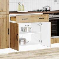 Berkfield Home Kitchen Base Cabinet Lucca Artisan Oak Engineered Wood in Brown
