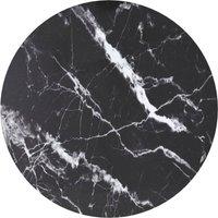 Berkfield Home Table Top Black ?70x0.8 cm Tempered Glass with Marble Design | Size: 70x0.8 cm