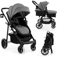 Costway 2 in 1 Baby Stroller Foldable Pushchair Reversible Seat With Adjustable Canopy in Grey