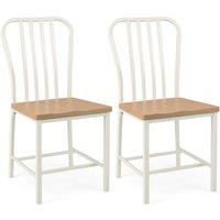 Costway Set of 2 Dining Chair Armless Spindle Back Kitchen Chairs W/ Ergonomic Seat in White