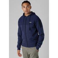 Firetrap Men's Regular Fit Cotton Rich Zip Through Hoody with Sleeve Pocket in Dark Navy | Size: Medium