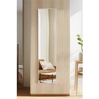Living and Home 120x30cm Modern Full Length Mirror Metal Frame Wall-Mounted Dressing Mirror for Bedroom & Clothing Store in White | Size: 120x30 cm