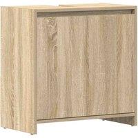 Berkfield Home Bathroom Cabinet Sonoma Oak 60x33x61 cm Engineered Wood in Light Oak | Size: 60 x 33 x 61 cm