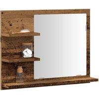 Berkfield Home Bathroom Mirror Cabinet Old Wood 60x10.5x45 cm in Brown