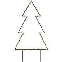 Berkfield Home Christmas Light Decoration with Spikes Tree 80 LEDs 60 cm in Black