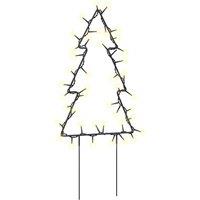 Berkfield Home Christmas Light Decorations with Spikes 3 pcs Tree 50 LEDs 30 cm in Black