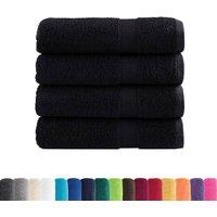 Berkfield Home Premium Hand Towels SOLUND 4 pcs Black 50x100 cm 600 gsm
