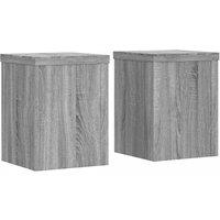 Berkfield Home Plant Stands 2 pcs Grey Sonoma 15x15x20 cm Engineered Wood | Size: 15 x 15 x 20 cm