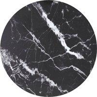 Berkfield Home Table Top Black 30x0.8 cm Tempered Glass with Marble Design | Size: 30x0.8 cm