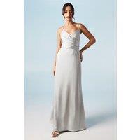 Coast Women's Cami Wrap Twist Back Satin Bridesmaid Maxi Dress in Sage | Size: 10