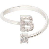 Latelita Women's Initial Ring Silver B in White