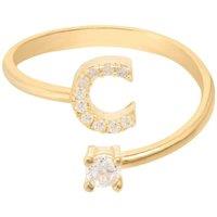 Latelita Women's Initial Ring Gold C in White