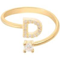 Latelita Women's Initial Ring Gold D in White