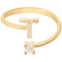 Latelita Women's Initial Ring Gold T in White