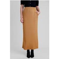 Enorsia Women's Jersey Basic Maxi Skirt in Brown | Size: 14