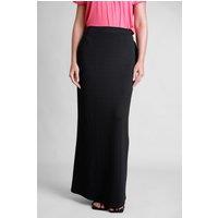 Enorsia Women's Jersey Basic Maxi Skirt in Black | Size: 16