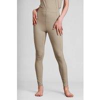 Enorsia Women's High Waisted Pocket Active Leggings in Nude | Size: 16