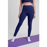 Enorsia Women's High Waisted Pocket Active Leggings in Navy | Size: 16