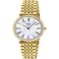 Gevril Steinway Women's Diamond SS Case, MOP White Dial, 316L Watch in Gold