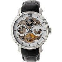 Heritor Automatic Men's Aries Skeleton Leather-Band Watch in White
