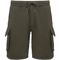 Native Spirit Men's French Terry Washed Cargo Shorts in Khaki | Size: Medium