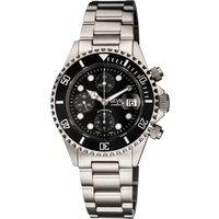 Gevril Men's Wall Street, Swiss Automatic Chronograph, Black Dial, Unidirectional rotating bezel Bezel, 316L Stainless Steel, & Sapphire Crystal
