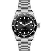 Gevril Men's Yorkville Swiss Automatic Sellita SW200 Black Dial Stainless Steel Watch in Silver