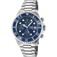 Gevril Men's Wall Street Chrono, Swiss Automatic Chronograph, Blue Dial, Unidirectional rotating bezel Bezel, 316L Stainless Steel, & Sapphire