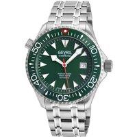 Gevril Men's Hudson Yards Swiss Automatic SW200 Green Dial Stainless Steel Watch in Silver