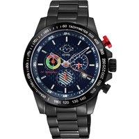 GV2 Men's Scuderia, Swiss Quartz Watch, Blue Dial, 316L Stainless steel, Sapphire Crystal, & Chronograph in Black